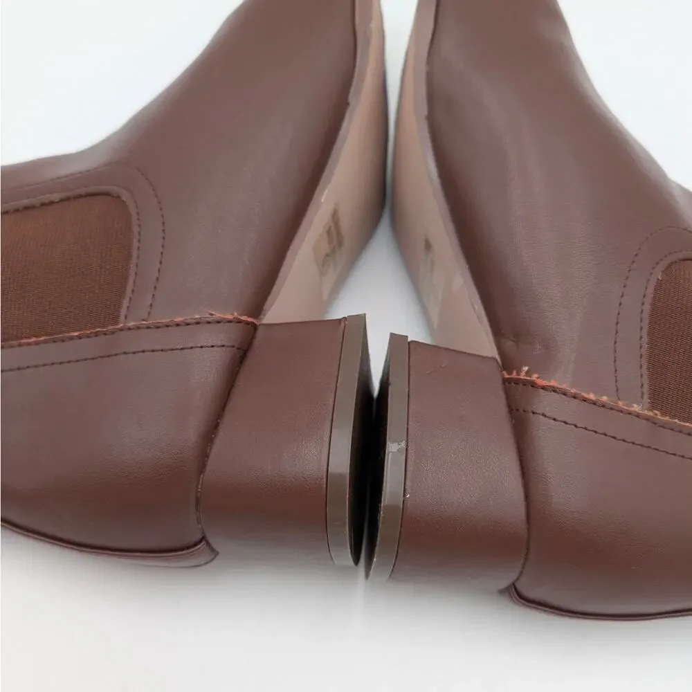 Chase + Chloe Junie Ankle Boots Elastic Panel Women's Cognac Brown Sz US8.5 EU39